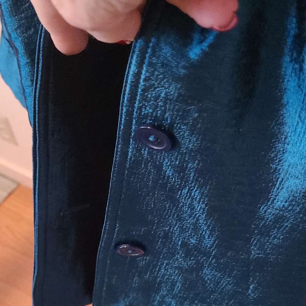 Chico's Elegant Teal Blue Jacket - Picture 5 of 7